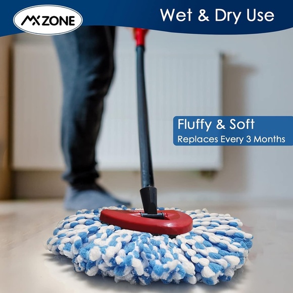 Spin Mop Replace Head for O-Ceda Spinning EasyWring Rinse Clean Mop Refill, 2 PC - Picture 4 of 13